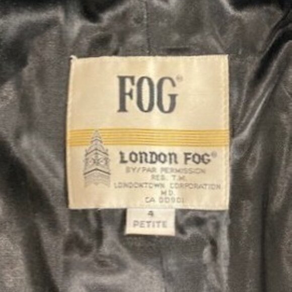 London Fog Full Length Black Double Breasted Wool Coat - Picture 7 of 8